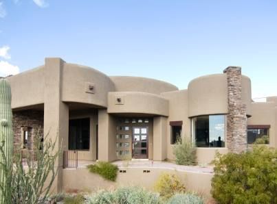 A desert stucco home in Arizona